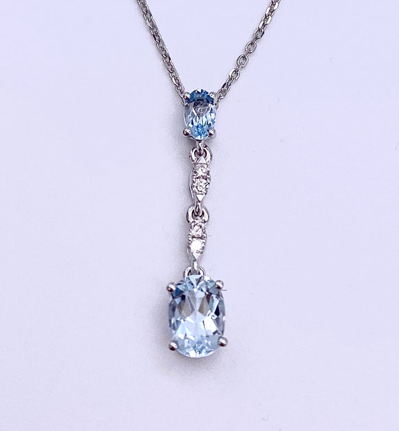 Pe Jay Creations Aquamarine and Diamond Necklace F070PE11740