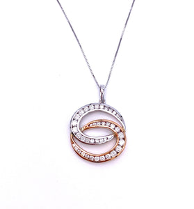 Diamond Necklace in Rose and White Gold A604P2221WP
