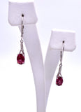 Pink Tourmaline Lever Back Earrings w/ Diamond Accents F368E589835