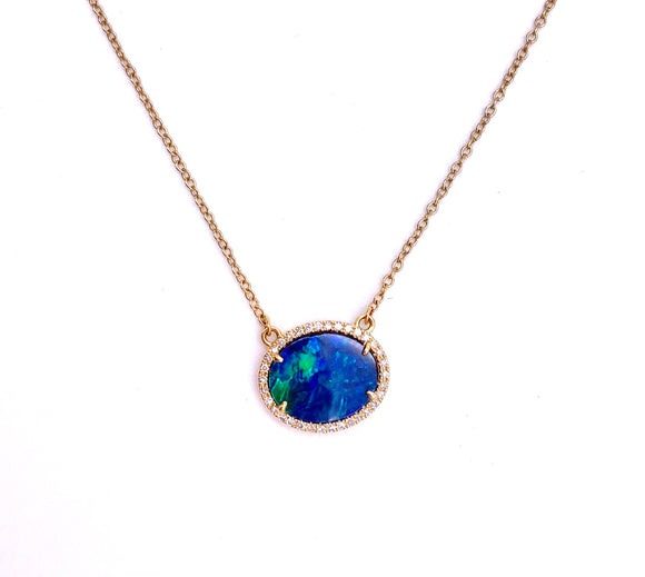 Boulder Opal Necklace in Yellow Gold F804PNDIA0429246