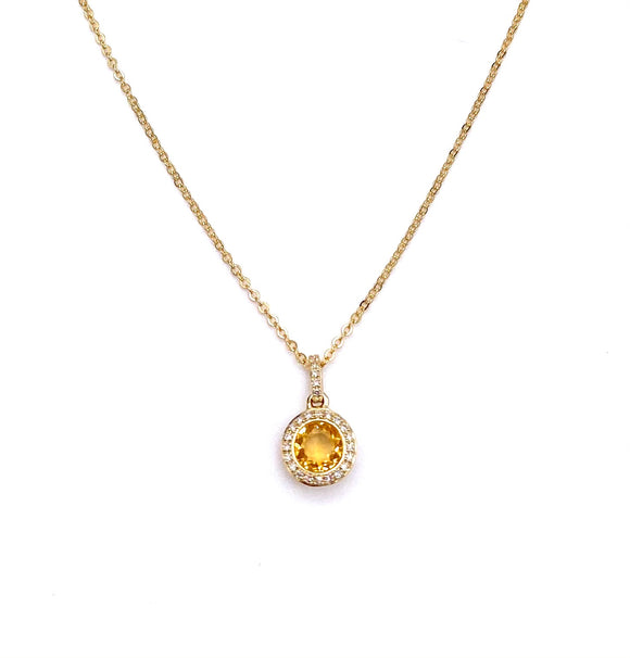 Pretty Citrine Necklace in Yellow Gold F401NO1422CTY