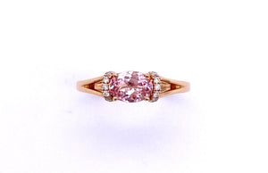 Lotus Garnet and Diamond Ring in Rose Gold C368R735089