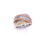 Simon G Tricolor Ring of Diamond Baguettes A846LR1124