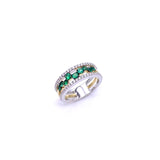 Simon G Two Tone Emerald Ring A846LR2303-Y