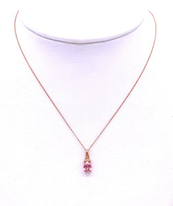 Oval shaped Lotus Garnet Necklace in Rose Gold F368P73904