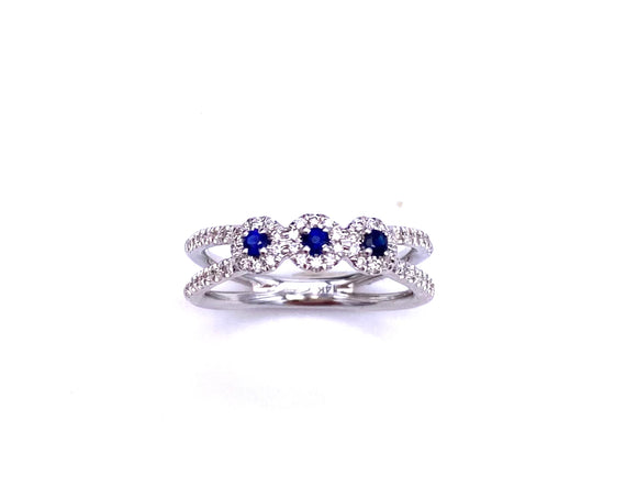 Triple Blue Sapphire Ring A038WC30-17S
