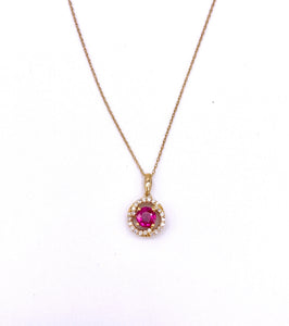 Round Ruby Necklace With Diamonds F368PCC082R23CI-LH – Farley's