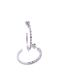 White Gold Diamond Hoop Earrings A330B387366
