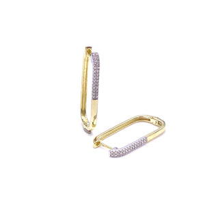 Yellow Gold Paper Clip Earrings A223E14041
