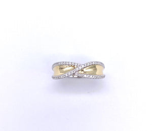 Pe Jay Creations Two Tone Diamond Band Ring A070FD12480