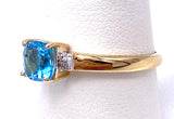 Blue Topaz Ring w/ Diamonds a Two Tone C05055-5718