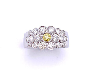 White and Yellow Diamond Right Hand Ring A302160W