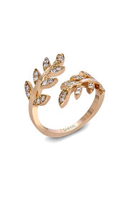 Simon G Leaf Ring in Rose Gold A846LP2309