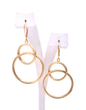 Yellow Gold Double Circle Dangle Earrings F312LE825