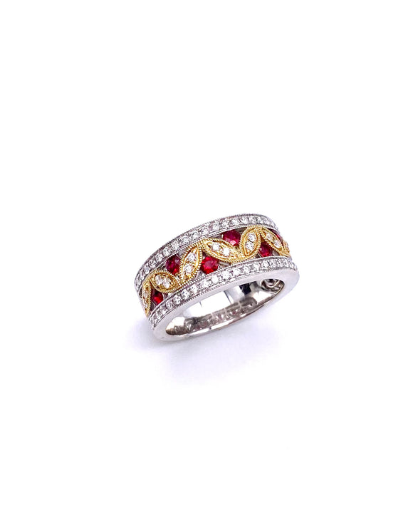 Ruby Band Ring in Two Tone C093KR2286WYRB