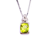 Peridot Necklace with A Diamond Accent F096P0170