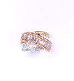 Simon G Tricolor Ring of Diamond Baguettes A846LR1124