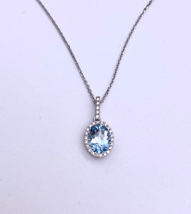 Pe Jay Creations Aquamarine and Diamond Necklace F070PE12447