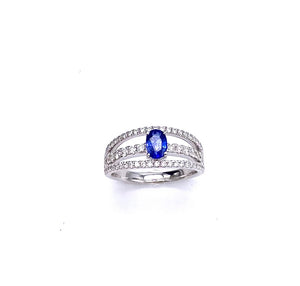 Oval Blue Sapphire Ring A038WZ5001H