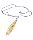 Jorge Revilla Sterling Silver Two Tone Leaf Necklace F351CG10404740