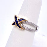 Two Tone Sapphire and Diamond Ring A604R8840WY