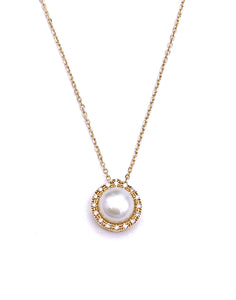 Single Pearl Necklace in Yellow Gold F223P7094PRL