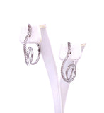 Swirled Diamond Hoop Earrings A085EG12084W45JJ