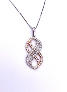 Rose and White Gold Diamond Necklace A604P234Y