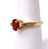 Oval Shaped Citrine Ring Orange Color W/ Diamonds C390K6829