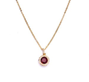 Garnet Necklace in Yellow Gold F401N01422GRY Farley s