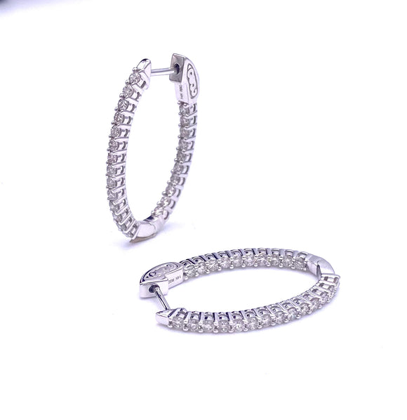 1.5 Carat Oval Inside Out Diamond Hoops A227WHE160073