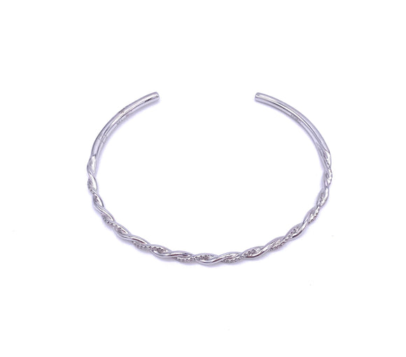 White Gold and Diamond Twist Cuff Bracelet by Sylvie A819BG1524