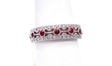 Regal Ruby and Diamond Two Tone Band Ring A093UR1218WYRB-BA