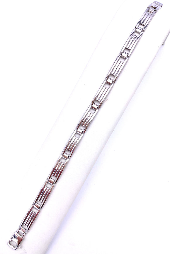 Men’s White Gold Bar Design Bracelet F312LF619